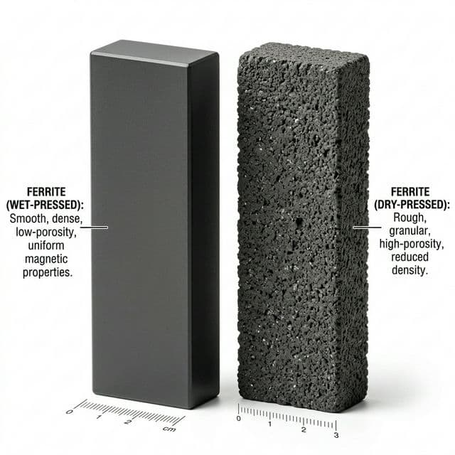 Ferrite texturing comparison wet vs dry